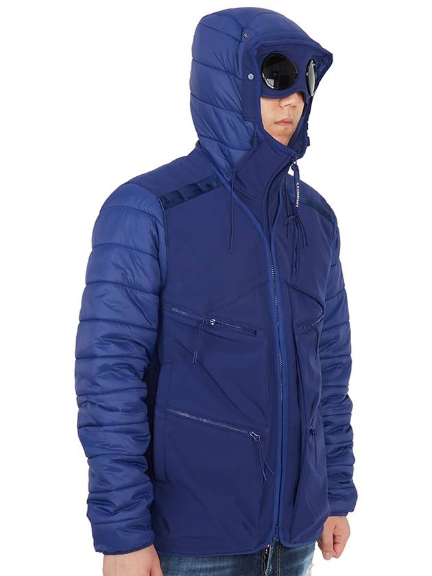 Goggles 5 Pocket Hooded Jacket Blue - CP COMPANY - BALAAN 9