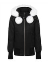 Women's Original Debbie Bomber Jacket White Fox Fur Black - MOOSE KNUCKLES - BALAAN 1