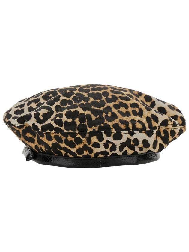 Leopard Print Beret - GANNI - BALAAN 3