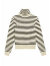 Striped Knit Turtleneck Ivory - CELINE - BALAAN 1