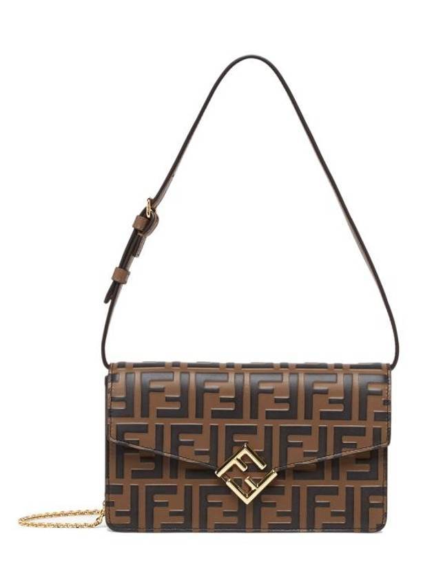 FF Diamond Flap Shoulder Back Brown - FENDI - BALAAN 1