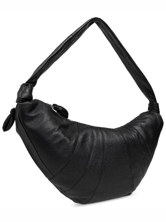 Medium Croissant Soft Grained Leather Crossbody Bag Black - LEMAIRE - BALAAN 4