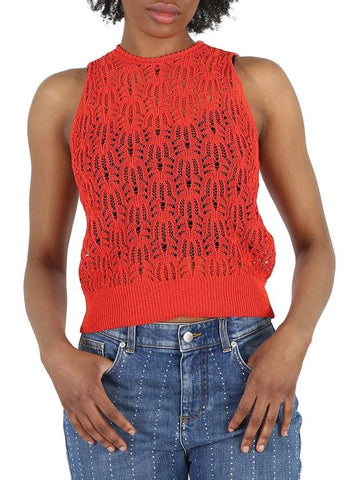 Stella Mccartney Ladies Bright Red Pointelle Stitch Top, Brand Size 34 (US Size 0) - STELLA MCCARTNEY - BALAAN 1