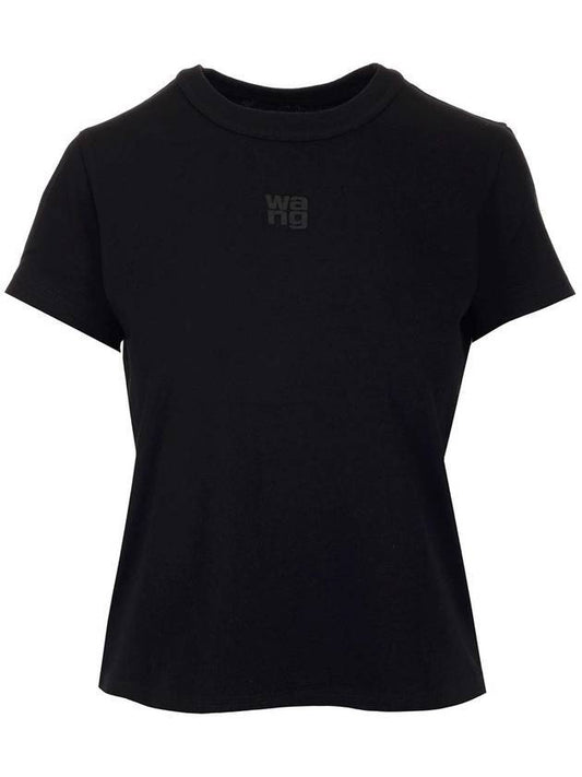 Rubber Rise Logo Short Sleeve T-Shirt Black - ALEXANDER WANG - BALAAN.