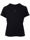 Rubber Rise Logo Short Sleeve T-Shirt Black - ALEXANDER WANG - BALAAN 1