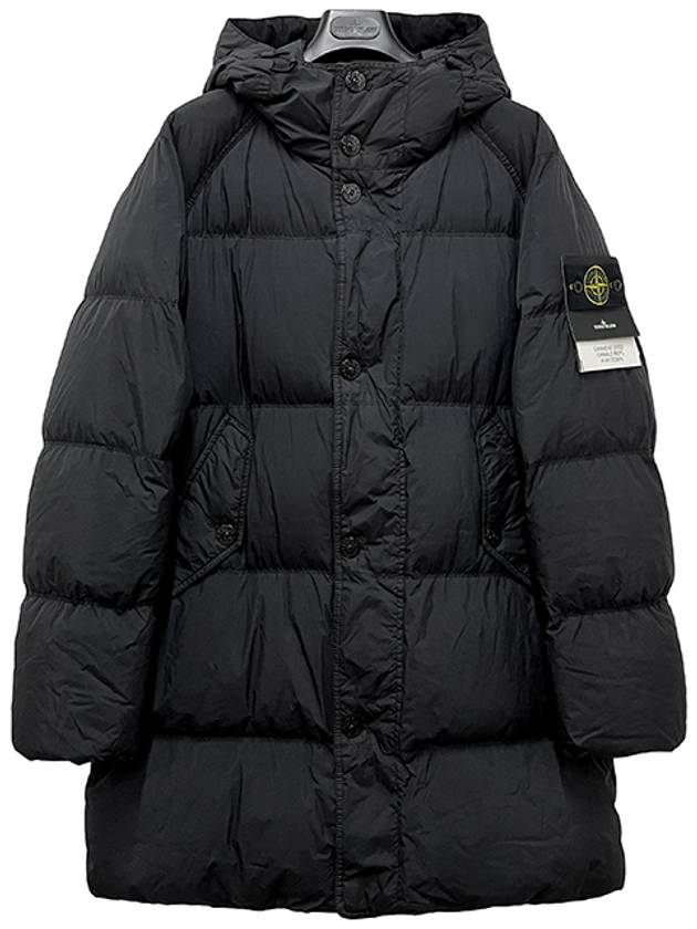 Men's Wappen Patch Crinkle Wraps Long Padding Black - STONE ISLAND - BALAAN 2