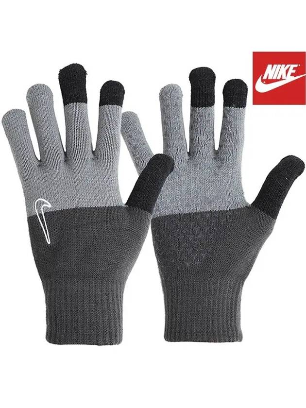 TechGrip Graphic Knit Gloves Gray - NIKE - BALAAN 2
