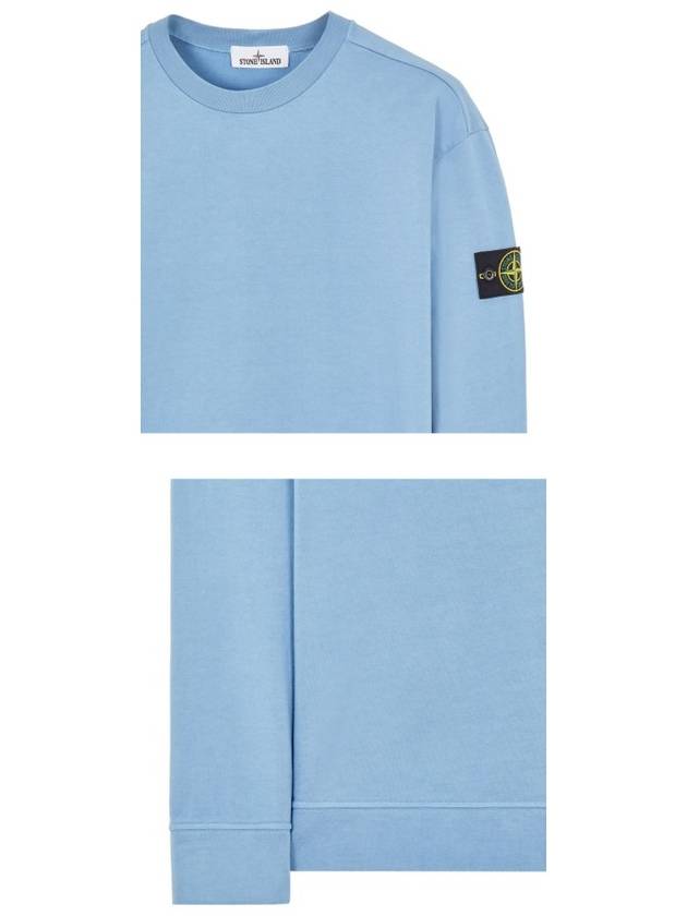 Men's Wappen Patch Crew Neck Sweatshirt Pastel Blue - STONE ISLAND - BALAAN 6