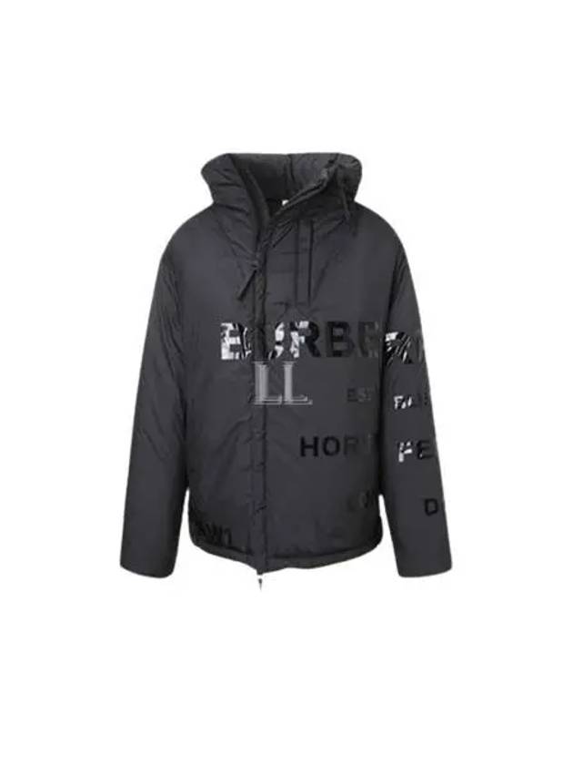 Men's Horseferry Logo Print Hooded Zip-Up Padding Black - BURBERRY - BALAAN 2