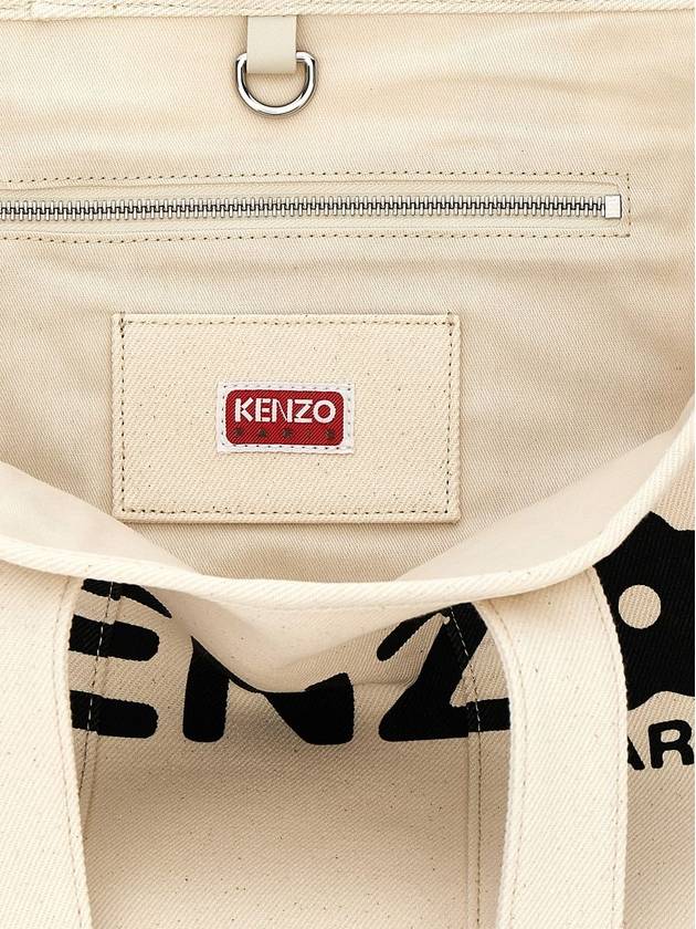 Tote Bag FE68SA911F3603 White Black - KENZO - BALAAN 4