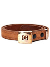 Vintage G Logo Buckle Leather Belt Brown - GOLDEN GOOSE - BALAAN 1