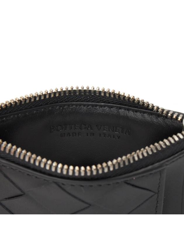 Intrecciato Zipper Leather Card Wallet Black - BOTTEGA VENETA - BALAAN 6