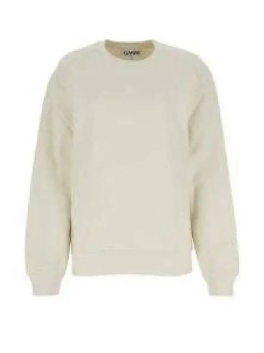 Embroidered Logo Cotton Sweatshirt Ivory - GANNI - BALAAN 2