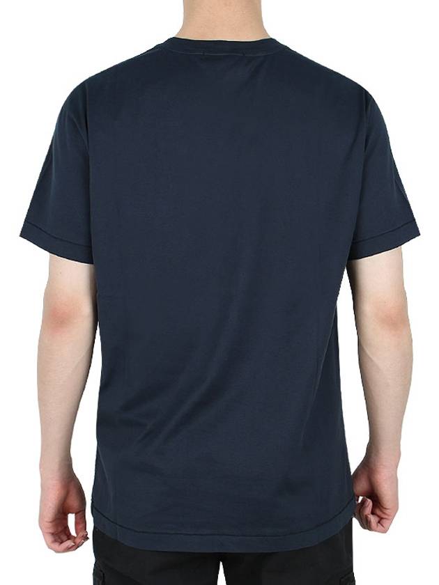 Slimfit Cotton Jersey Short Sleeve T-shirt Navy - STONE ISLAND - BALAAN 5