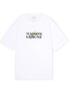 Men's Logo Print White Short Sleeve T-Shirt LM00115KJ0119 WH - MAISON KITSUNE - BALAAN 3