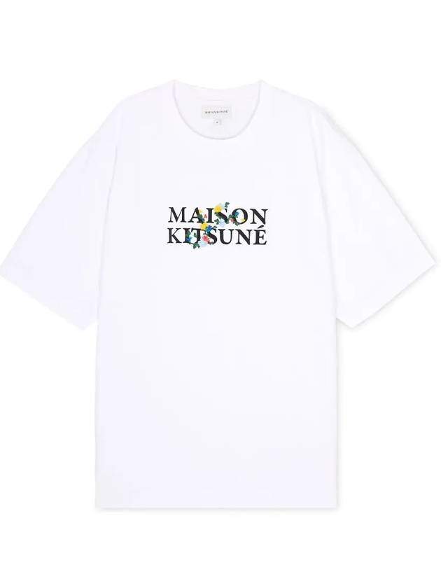 Men's Logo Print White Short Sleeve T-Shirt LM00115KJ0119 WH - MAISON KITSUNE - BALAAN 3