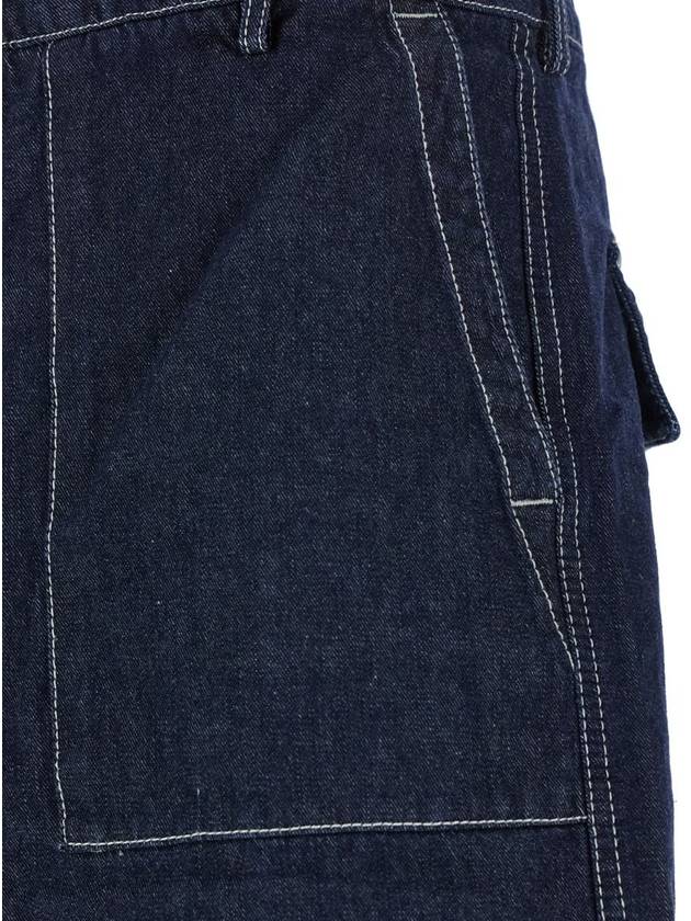 Dark Blue Shorts With Logo Patch On The Back In Denim Man - CP COMPANY - BALAAN 3