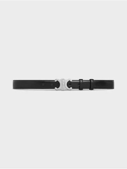 Triomphe Taurillon Medium Leather Belt Black - CELINE - BALAAN 2