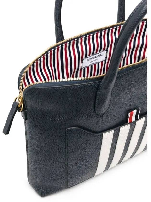 Pebble Grain 4-bar Briefcase Navy - THOM BROWNE - BALAAN 6