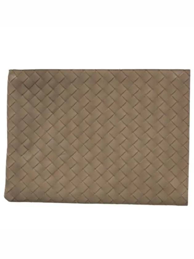 Intrecciato Half-Zip Clutch Bag Beige - BOTTEGA VENETA - BALAAN 2