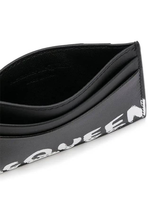 logo graffiti card wallet black - ALEXANDER MCQUEEN - BALAAN.