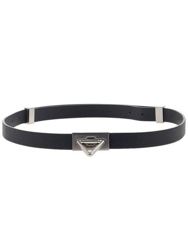 Point Lock Leather Belt Black - BOTTEGA VENETA - BALAAN 1