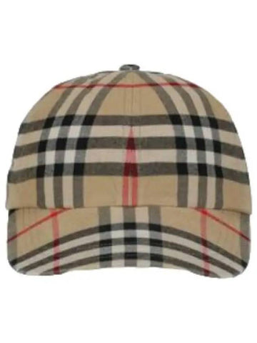 Check Cotton Ball Cap Archive Beige Hat - BURBERRY - BALAAN 1