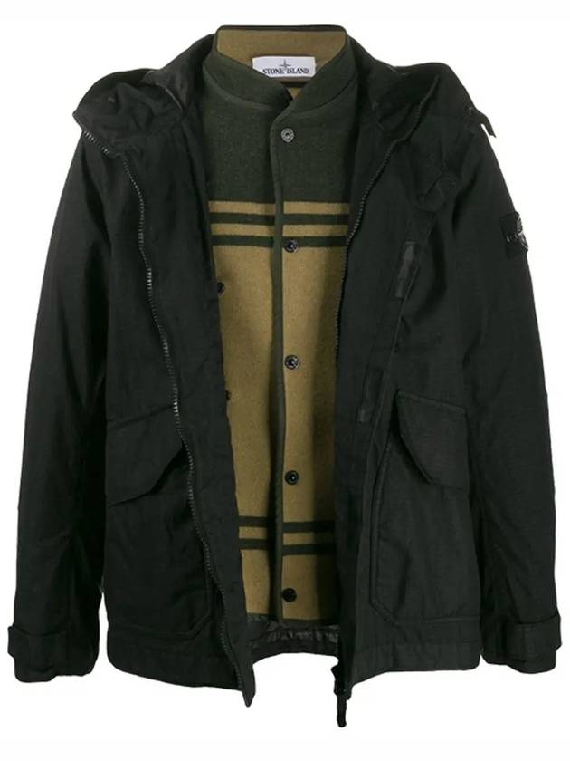 Wappen Patch Reflective Weave Ripstop TC Hooded Jacket Black - STONE ISLAND - BALAAN 2