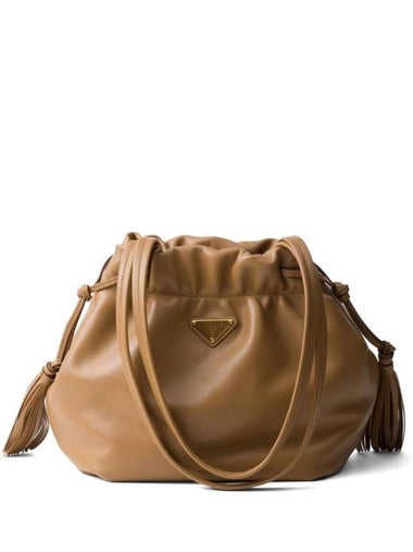 Nappa Leather Shoulder Bag Caramel - PRADA - BALAAN 1