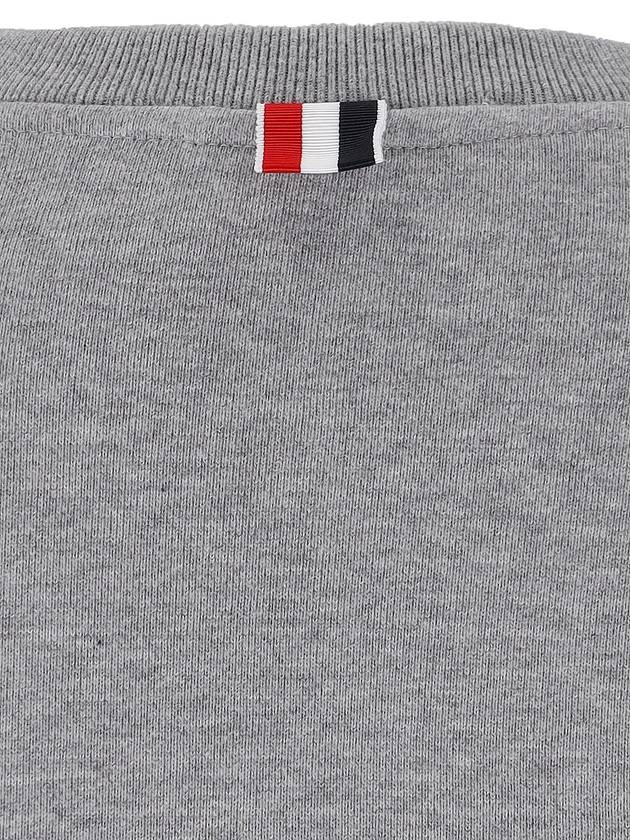 Engineered 4 Bar Stripe Loopback Jersey Knit Crewneck Sweatshirt Light Grey - THOM BROWNE - BALAAN 5