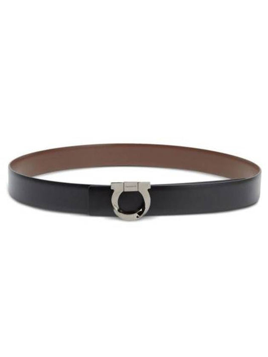 Gancini Reversible Leather Belt - SALVATORE FERRAGAMO - BALAAN 1