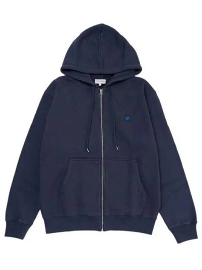 Tonal Fox Head Patch Comfort Zip Up Hoodie Ink Blue - MAISON KITSUNE - BALAAN 2