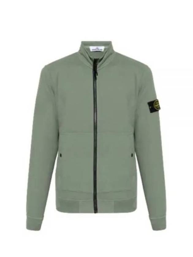 Men's Wappen Patch Cotton Zip Up Jacket Green - STONE ISLAND - BALAAN 2