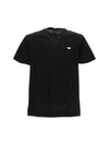 Logo Embroidery Short Sleeve T Shirt Black - EMPORIO ARMANI - BALAAN 1