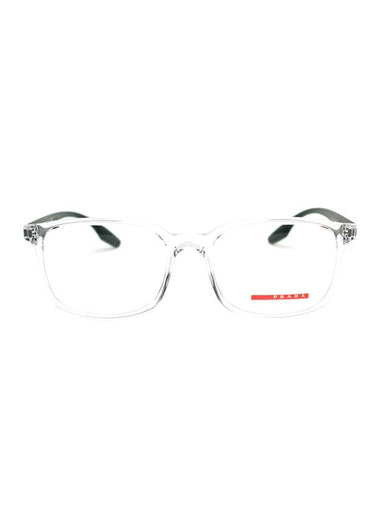 Eyewear Logo Transparent Horn-Rimmed Square Eyeglasses Black - PRADA - BALAAN 1