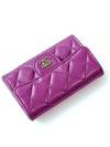 Classic Snap Card Wallet Purple Gold AP0214 B10583 NQ338 - CHANEL - BALAAN 5