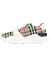 Vintage Check And Leather Sneakers White Archive Beige - BURBERRY - BALAAN 4