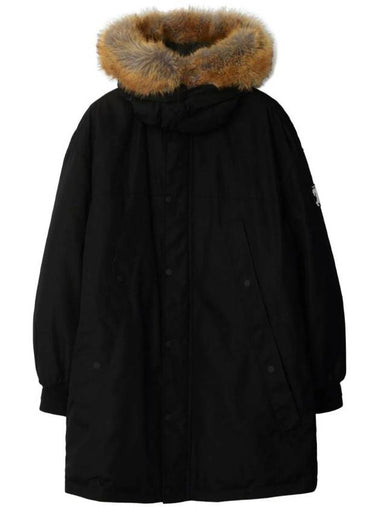 Faux Fur Trim Parka Black - BURBERRY - BALAAN 1