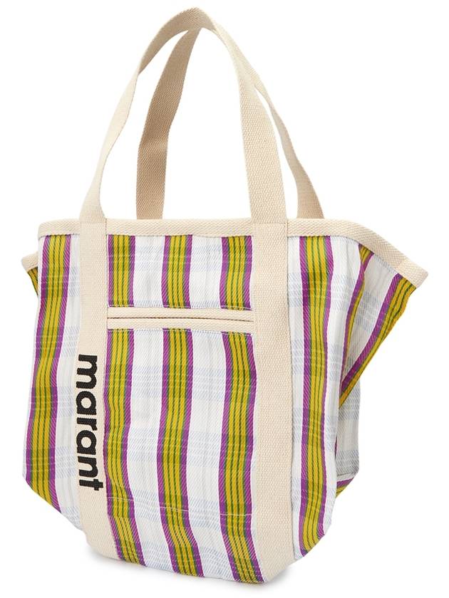 Striped Tote Bag Yellow White - ISABEL MARANT - BALAAN 3