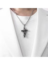 Men's Clef Cross Relic No.7 Pendant Chain Necklace Silver - BASSCLEF - BALAAN 3