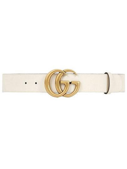 GG Marmont Buckle Leather Belt White - GUCCI - BALAAN 2