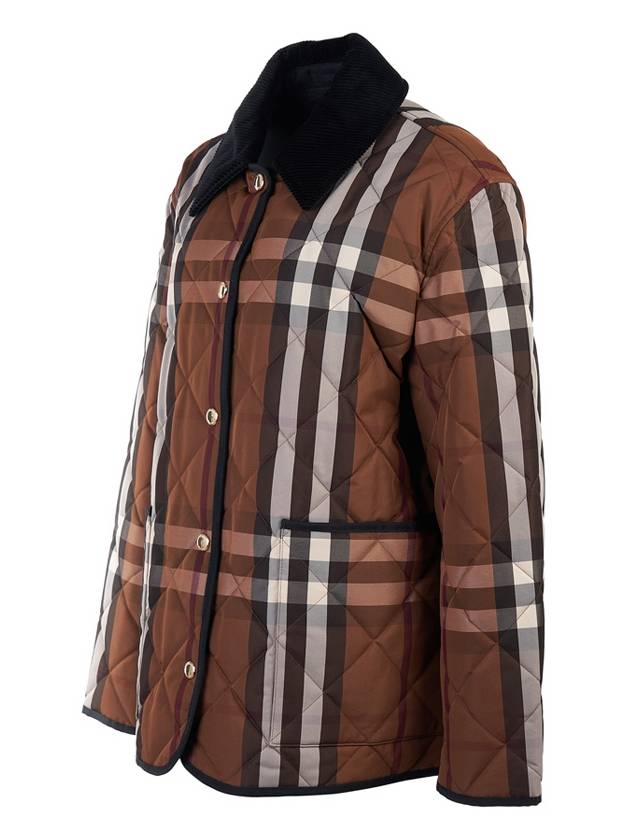 Women's Check Diamond Quilted Jacket Brown - BURBERRY - BALAAN 3