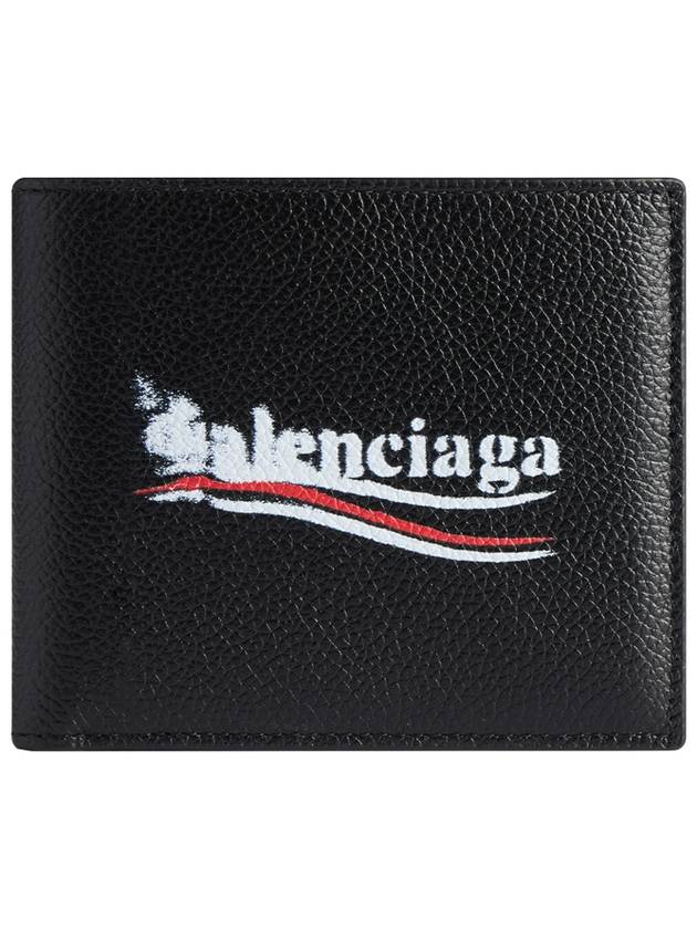 Black Political Stencil Logo Half Wallet 594549 2AA3B 1000 - BALENCIAGA - BALAAN 1