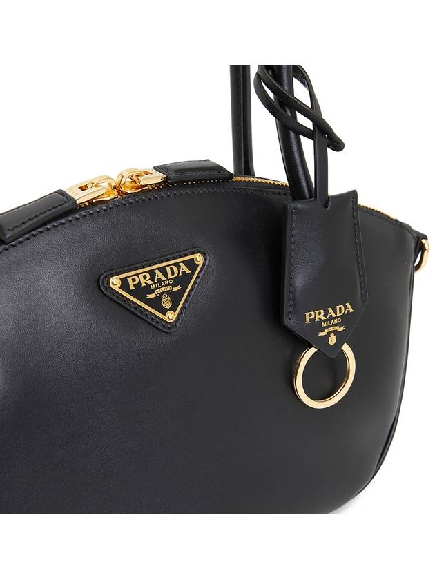 Small Leather Hand Shoulder Bag Black - PRADA - BALAAN 7