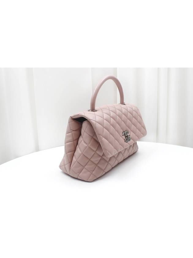 Coco Handle Quilted Caviar Medium Pink Tote Shoulder Bag 23rd A92990 - CHANEL - BALAAN 3