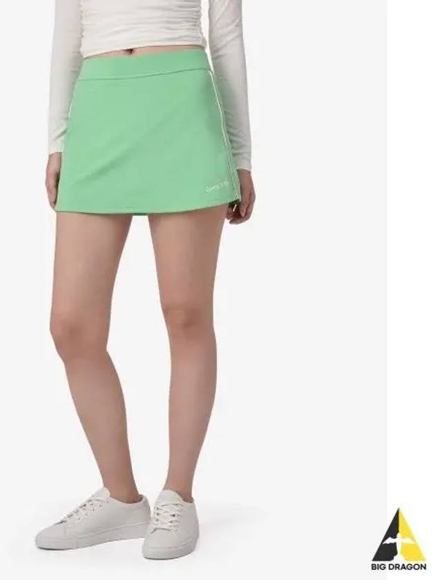 Serif Logo A-Line Skirt Green - SPORTY & RICH - BALAAN 2