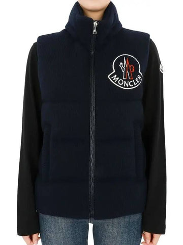 Kids Big Logo Corduroy Padded Vest Navy 1A00064 M1241 750 12 14A Adults can wear - MONCLER - BALAAN 1