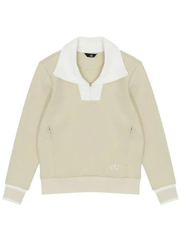 Drew Color Scheme Yokoeri Half Zip Up Sweatshirt DF41LT01BEIGE - DRUH GOLF - BALAAN 1