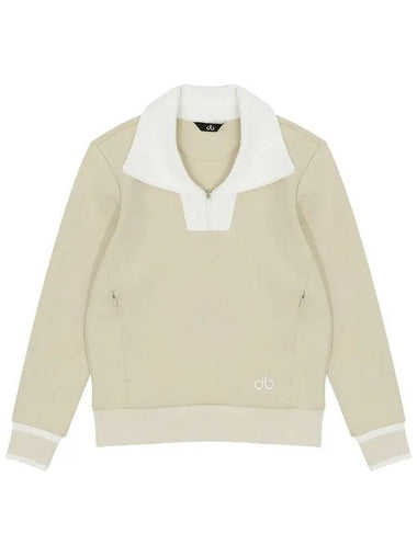 Drew Color Scheme Yokoeri Half Zip Up Sweatshirt DF41LT01BEIGE - DRUH GOLF - BALAAN 1