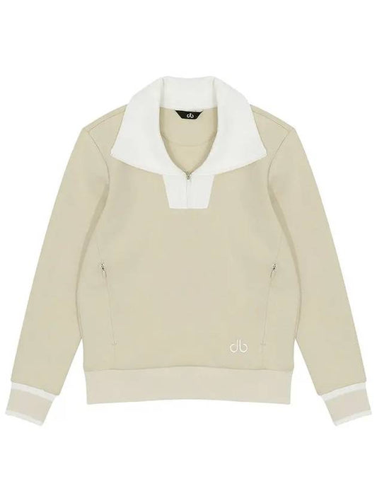 Drew Color Scheme Yokoeri Half Zip Up Sweatshirt DF41LT01BEIGE - DRUH GOLF - BALAAN 1